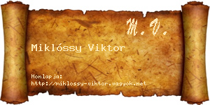 Miklóssy Viktor névjegykártya
