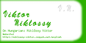 viktor miklossy business card