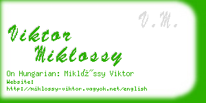 viktor miklossy business card